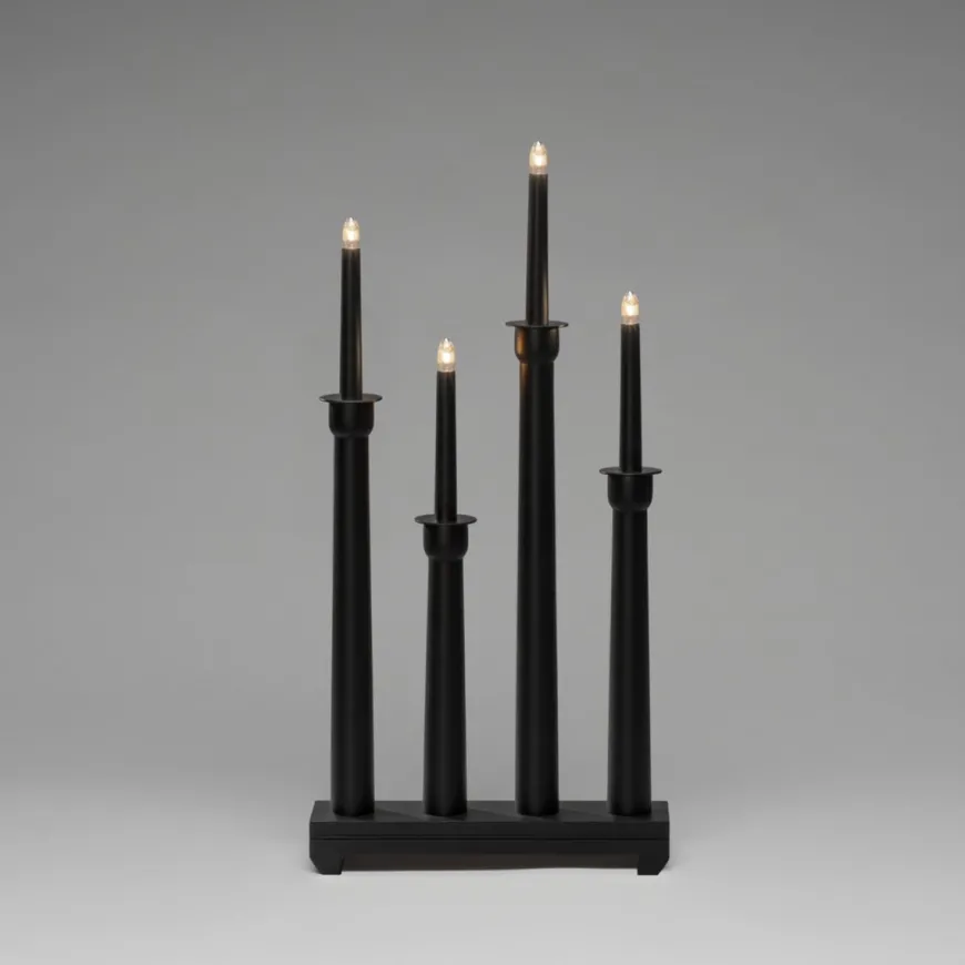Adventsstake 4 armer - Svart