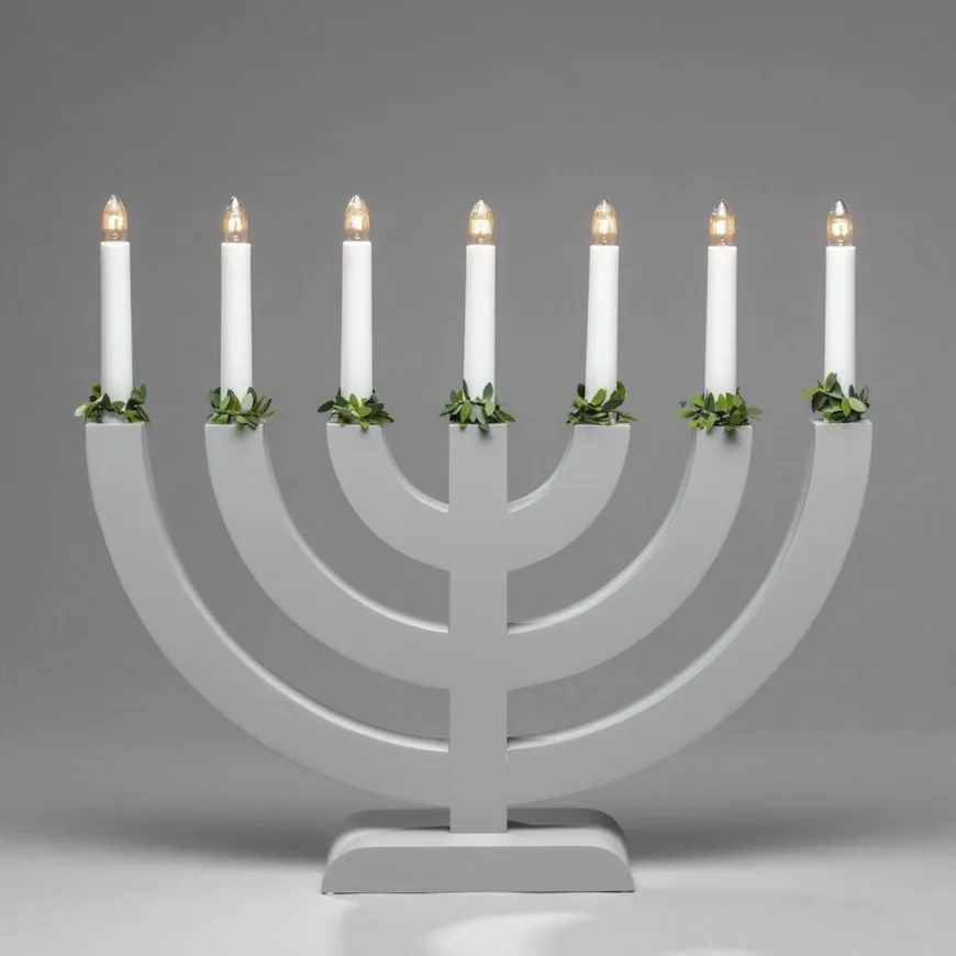 Adventsstake 7 armet - Grå