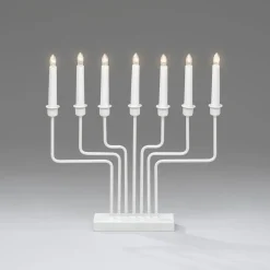 Adventsstake 7 armet - Hvit