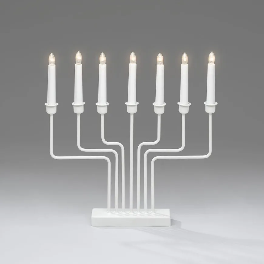 Adventsstake 7 armet - Hvit