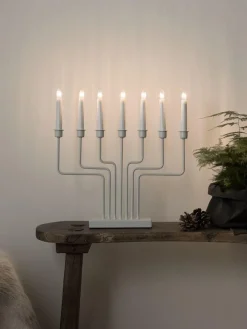 Adventsstake 7 armet - Hvit