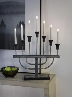 Adventsstake 7 armet ubehandlet metall