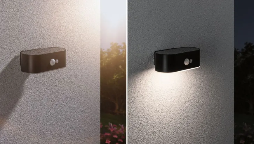 Adya vegglampe utendørs 2,5W 3000 Kelvin m/bevegelses sensor - Solcelle