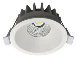 Aria D90 lavtbyggende downlight 7W 2700K IP44 m/flicker free driver dimbar - Hvit