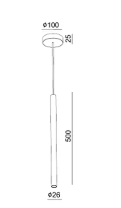 Asta takpendel 2,6 cm 6,9W 2700 Kelvin - Dimbar