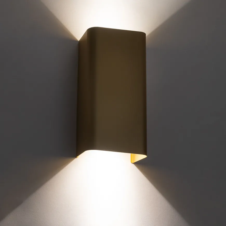 Bergen vegglampe opp/ned lys - Gullfarget