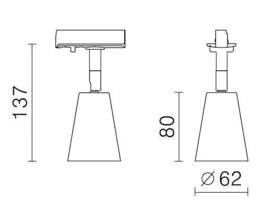 Bocca spotskinne 4 spotter 2 meter - Pure white