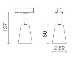 Bocca spotskinne 5 spotter 2 meter - Pure white