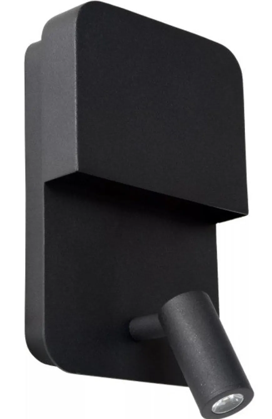 Boxer vegglampe 10W 3000 Kelvin m/USB - Svart