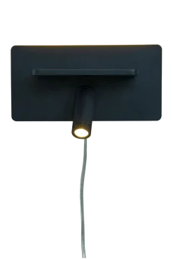 Cargador vegglampe med trådløs lader og USB - Svart