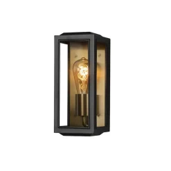 Carpi vegglampe utendørs H30 cm IP44 - Svart/Messing