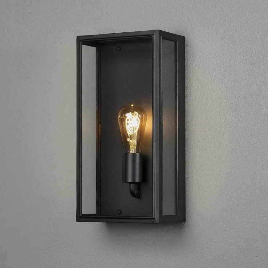Carpi vegglampe utendørs IP44 - Svart/Klart glass