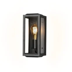 Carpi vegglampe utendørs IP44 - Svart/Klart glass