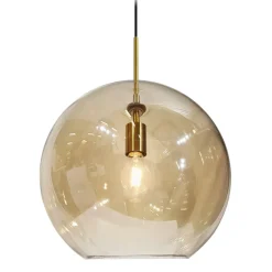 Chester takpendel 35 cm - Messing/Amberfarget glass