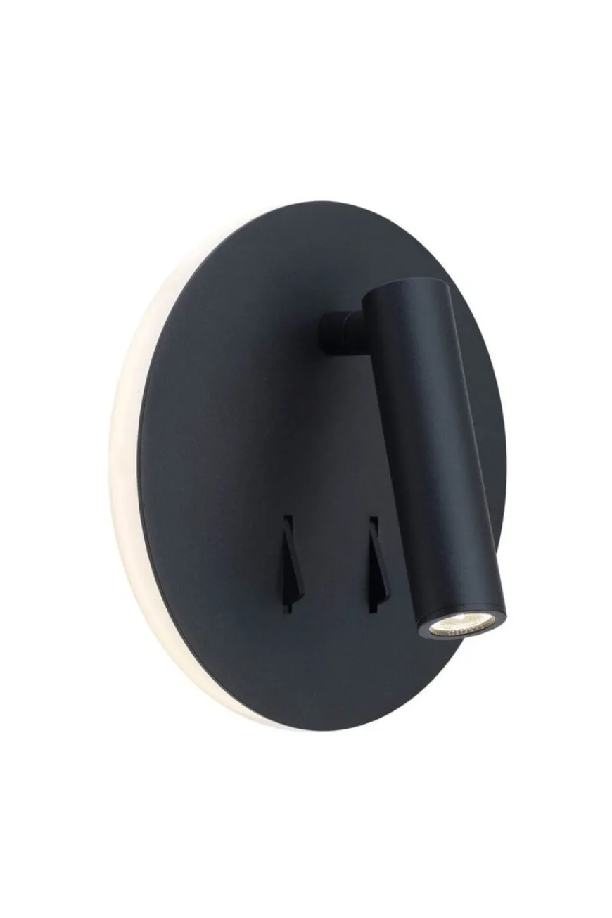 Circle vegglampe 3+6W - Svart