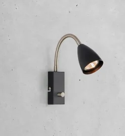 Ciro flex vegglampe - Svart/stål - Svart / Stål