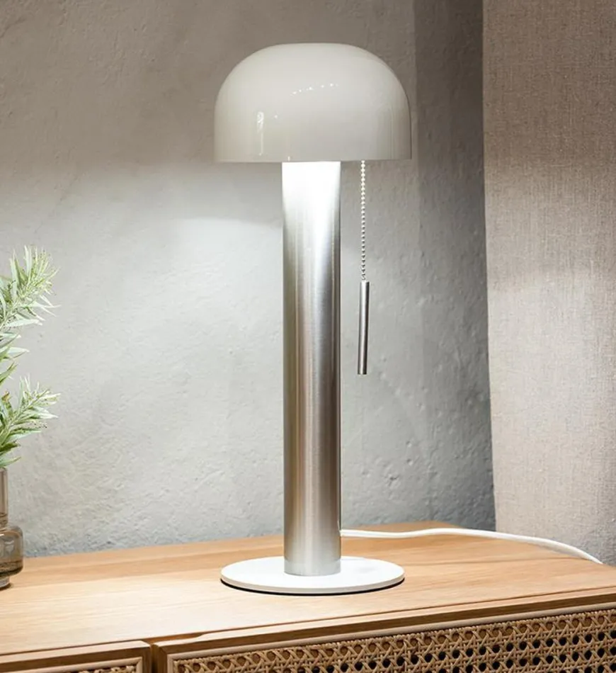 Costa bordlampe 46 cm - Hvit/Nikkelfarget - Hvit / Nikkel