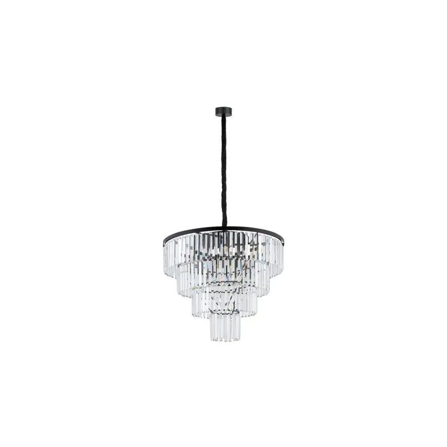 Cristal Lysekrone L - Svart