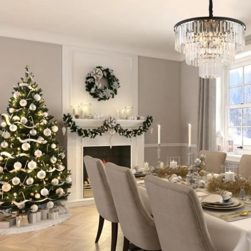 Cristal Lysekrone M - Svart