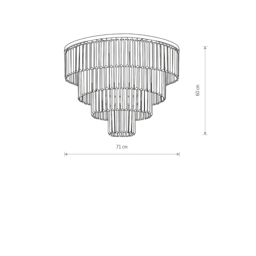 Cristal taklampe L - Sølv