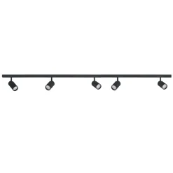 Designline Tube komplett 1.9 meter spotskinne med 5 spotter GU10 - Svart
