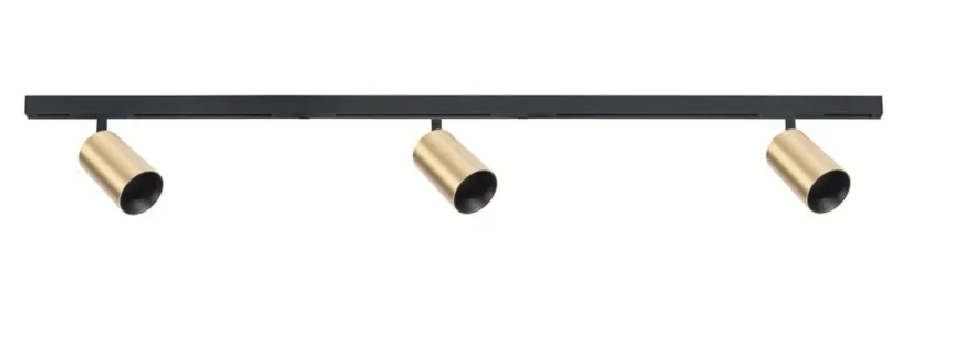 Designline Tube Pro komplett 1.9 meter spotskinne med 3 spotter GU10 - Svart/Messing