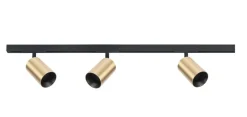 Designline Tube Pro komplett 1 meter spotskinne med 3 spotter GU10 - Svart/Messing