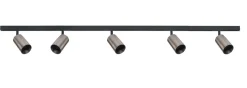 Designline Tube Pro komplett 1.9 meter spotskinne med 5 spotter GU10 - Svart/Titanium