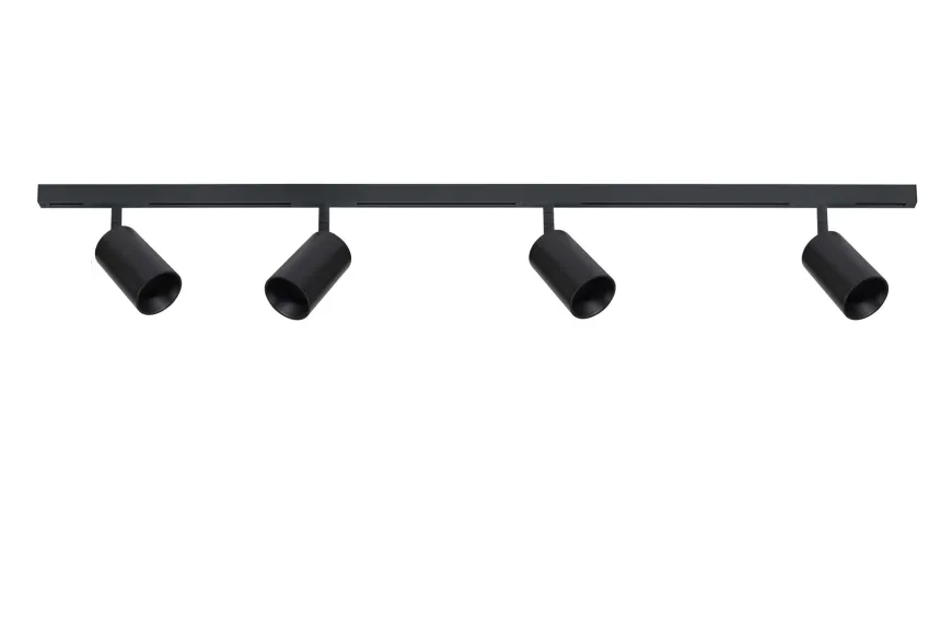 Designline Tube Pro komplett 1.9 meter spotskinne med 4 spotter GU10 - Svart