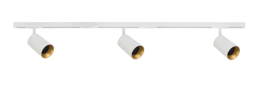 Designline Tube Pro komplett 1,9 meter spotskinne med 3 spotter GU10 - Hvit