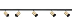 Designline Tube Pro komplett 1.9 meter spotskinne med 5 spotter GU10 - Svart/Messing