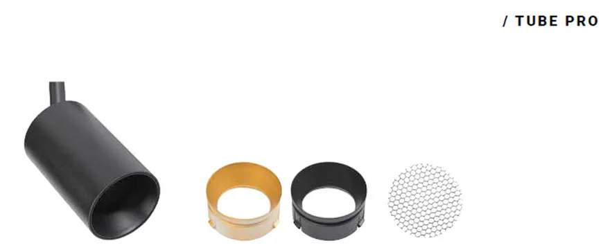 Designline Tube Pro komplett 1.9 meter spotskinne med 5 spotter GU10 - Svart