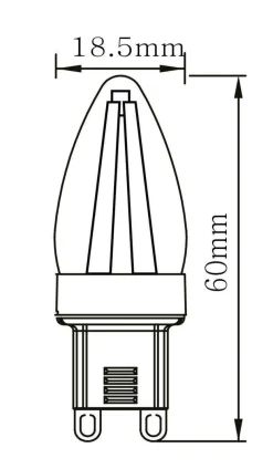 Ecolux Filament G9 3 watt 2700 Kelvin - Dimbar