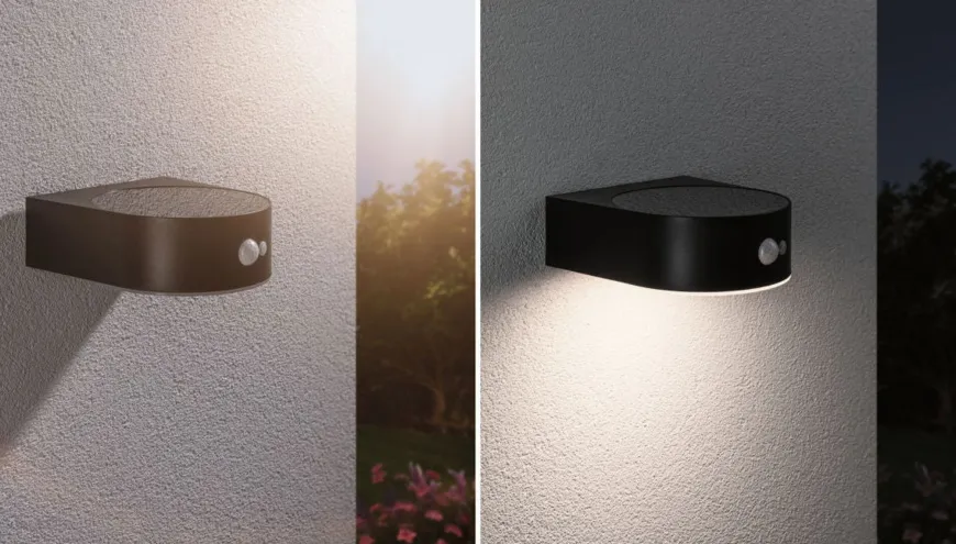 Eileen vegglampe utendørs 5,5W 3000 Kelvin m/bevegelses sensor - Solcelle