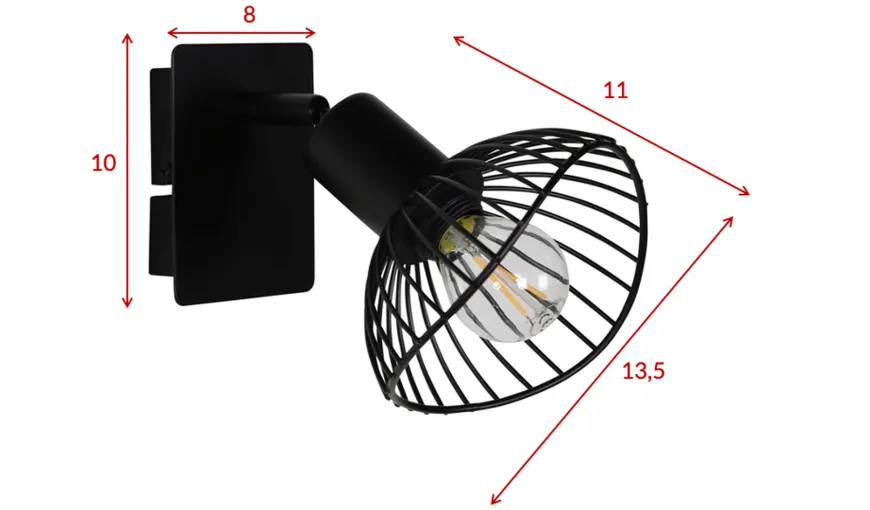 Elsa justerbar vegglampe - Svart
