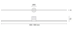 Eros 600 vegglampe IP44 dimbar Inwards - Svart