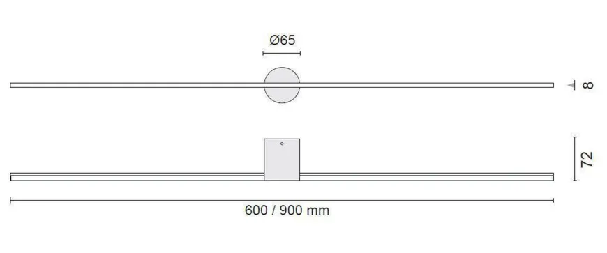 Eros 600 vegglampe IP44 dimbar Inwards - Svart