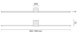 Eros 900 vegglampe IP44 dimbar - Svart