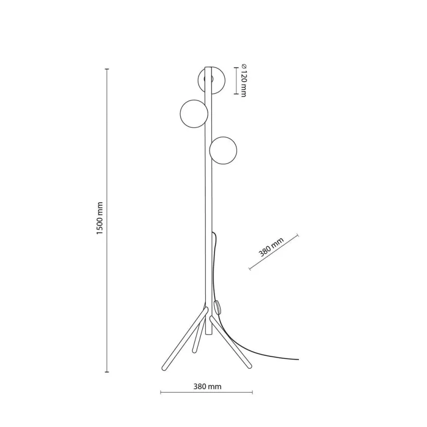 Estera wood gulvlampe 3-lys