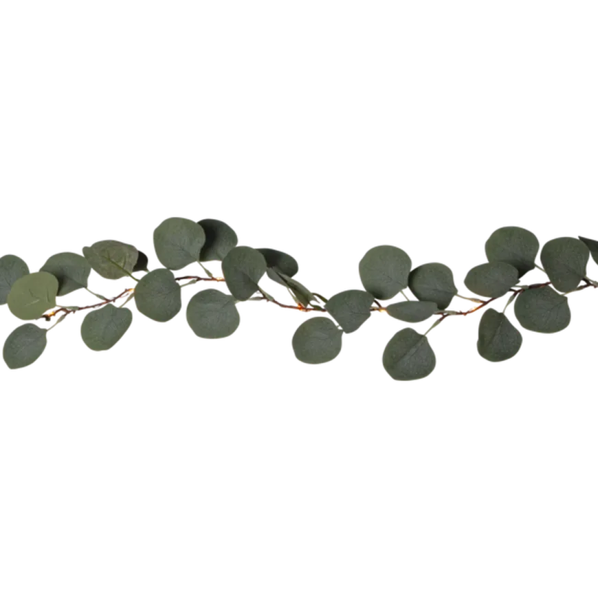 Eukalyptus dekorslynge med lys