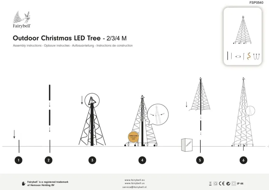 Fairybell 4 meter belysning med stang 640 LED IP44 utendørs
