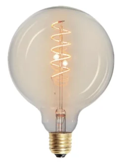 Filament E27 spiral globe 125 mm klar - 4W - Dimbar