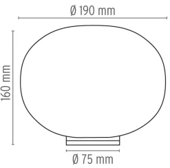 Flos Glo-Ball Basic Zero bordlampe 19cm - med dimmer