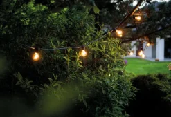 Garden Garland utendørs lysslynge 6 meter 10 lys IP65 ekstra slynge - Svart
