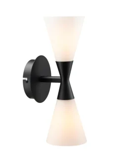 Harlekin Duo vegglampe - Matt Svart