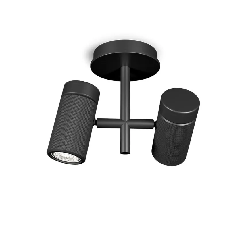 Holder taklampe 2-spotlight - Svart