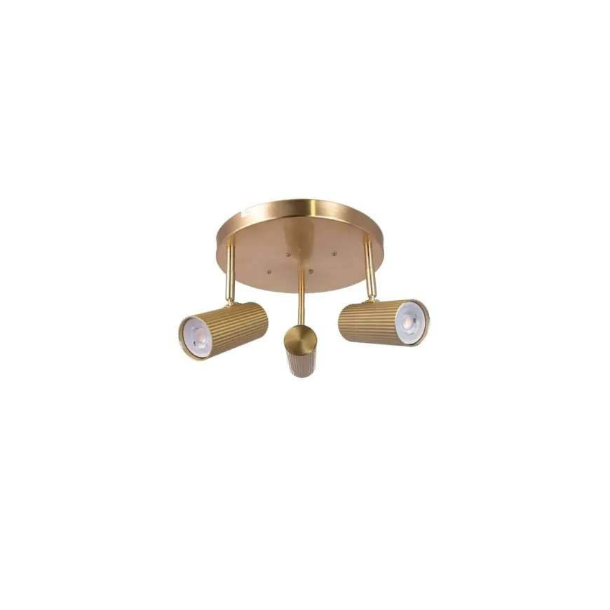 Hubble 3 taklampe rund - Messing