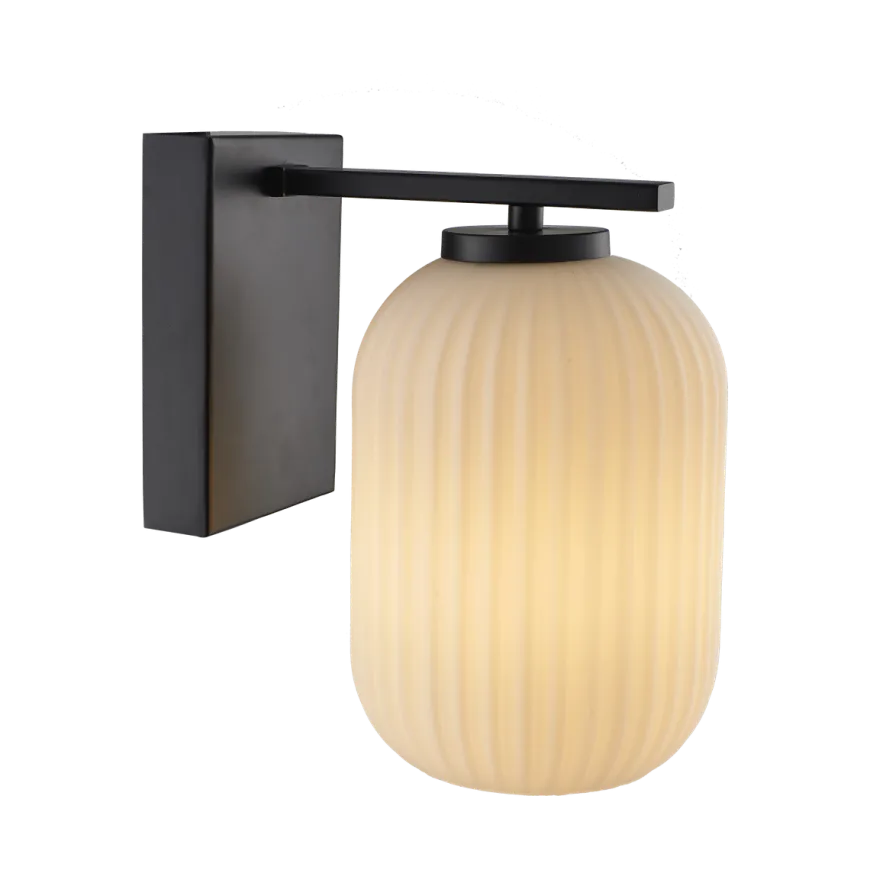 Ina vegglampe - Svart/Opal