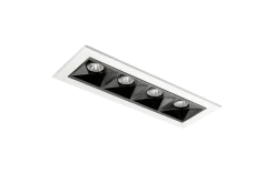 Inspire R 150 innfelt downlight 4 lys 8W RA98 3000K dimbar - Svart