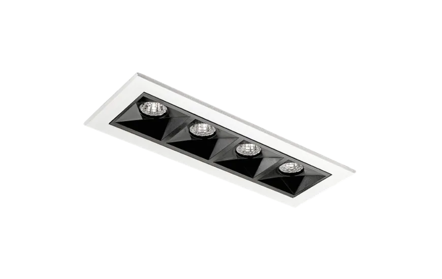 Inspire R 150 innfelt downlight 4 lys 8W RA98 3000K dimbar - Svart